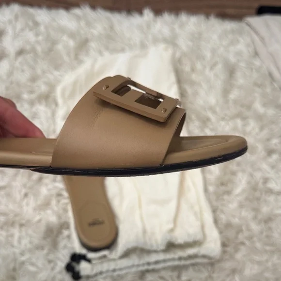 Fendi Beige Baguette Slide Sandals - Picture 9 of 12